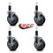 Service Caster 5'' Thermoplastic Rubber Swivel 1-1/4'' Expanding Stem Caster Set with Brake, 4PK SCC-EX20S514-TPRB-TLB-114-4 - alternate 3